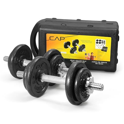 CAP Barbell 40-Pound Adjustable Dumbbell Set with Case