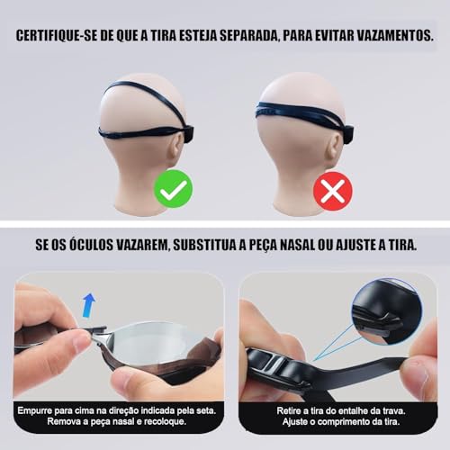 Oculos Natação,Óculos de Natação, Revestimento Galvanizado Antiembaçante, de Alta Definição, Confort