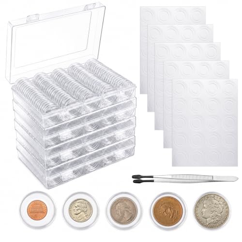 Set con 500 cápsulas de monedas plásticas transparentes miniatura 1