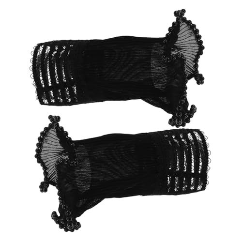 VALICLUD 1 Pair Ruffle Cuffs Sleeve Women Fake Arm Sleeves Floral Layered Wrist Warmers Fashionable Wedding