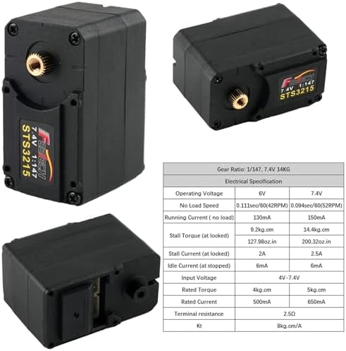 STS3215 7.4V 14KG Magnetic Encoder Servo Metal Gear Dual Axis TTL Serial Bus Servo 360 Degree Gear Ratio 1/147 String Servos for Arduino Robotic Arm Smart Robot — 사진 2