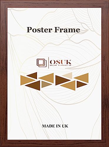 OSUK Dark Oak 50x70 cm Size Photo Frame - Plain Flat Style Black 700x500 mm Picture Frame with Clear Perspex Front Tabletop And Wall Picture Frame With Hanging Hooks (50cm x 70cm)