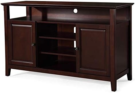 Solid Wood TV Media Stand, Tall, Dark Brown