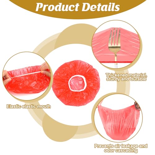 50 Pcs Smoke Detector Covers Fire Alarm Plastic Stretch Dust Caps To Protect Smoke Alarms During Renovation Work & Decorating for Commercial Building Home Kitchen Cooking Baking (Red) - Image 3