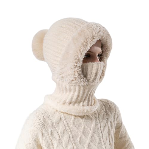 Bonnet tricoté avec écharpe contre le vent froid pour le vélo et le ski