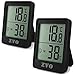 ZVO 2 Pezzi Igrometro Termometro Interno, Mini Termoigrometro Ambiente Digitale con sensore di monitoraggio della temperatura, Monitor di Temperatura e umidità per Casa Ambiente Serra (Nero)