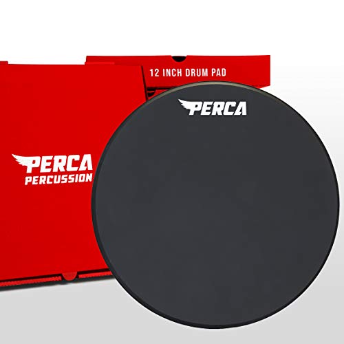 PERCA Percussion Drum Pad -12 Inch Practice Drum Pad - Premium Silicone Surface & Wood Core - Dual Sided Snare Drum Pad - Quiet Drum Set Practice Pad (Single Piece)