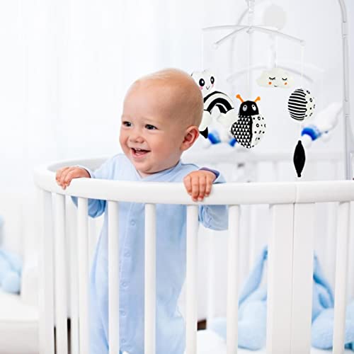 Musical Baby Crib,Rotary Electric Crib Mobile For Girls | Baby Essentials Black And White Animal Ornament Help Your Baby Fall Asleep Intelligence Development Tmay #TOP7
