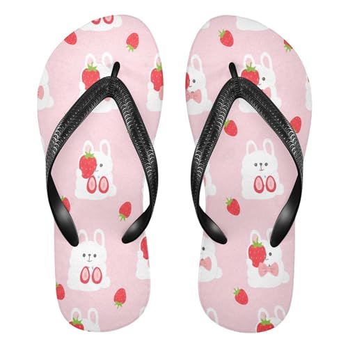 STAYTOP Cute Strawberry Rabbit Flip Flops Sandals of Men's & Women's,Sandals Beach Slippers Shower Slides