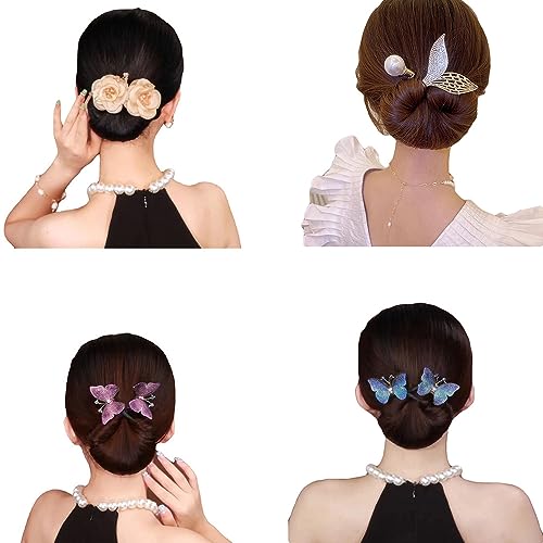 Leadigol Flower Ponytail Buckle Sweet Fashion Hair Device Hair Clip Fish Tail For Women Headdress Hair Accessories Meatball Head Hairstyle Tools