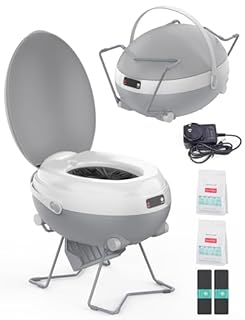 modiwell Dry Flush Toilet, Portable Waterless Self-Contained Rechargeable Toilet, Ideal for RVs, Van, Off-Grid, Tiny House, Boat
