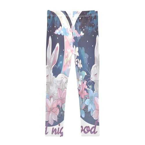Toddler Girls Leggings Printed Yoga Pants Leggings Lovely Rabbit Surrounded by Moon for Kids2