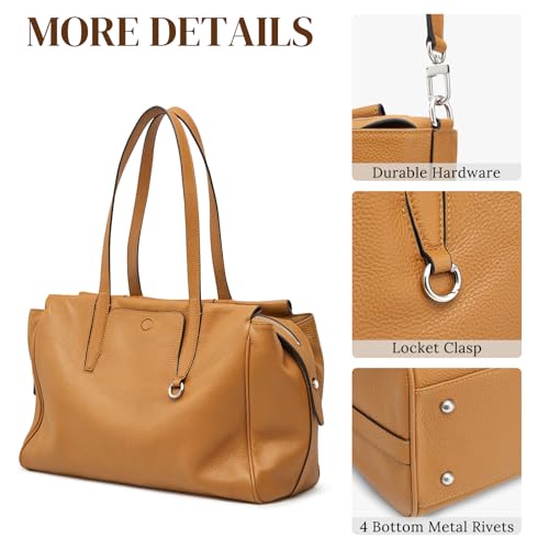 Bolso tote de cuero grande para mujer miniatura 6