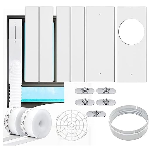 Kit Ventana Aire Acondicionado Portátil, Placas de Sellado de Ventana Corredera de Aire Acondicionado Portátil, Adecuado para Tubos de 5"/5,9" de diámetro, con Adaptador de Ventana (Ø15cm, 43-152cm)