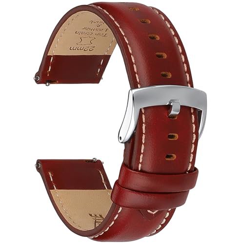 CORROPELLE Leather Watch Straps Quick Release Elegant Top Grain Leather Watch Strap Bands Replacement for Men and Women Watches and Smartwatch Choice of Width 18mm 19mm 20mm 21mm 22mm
