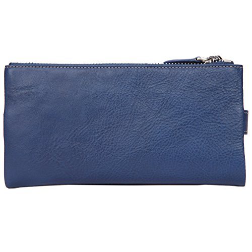 Banuce Full Grains Italian Leather Long Bifold Wallet For Women Clutch Purse Zipper Multi Card Organizer #TOP3