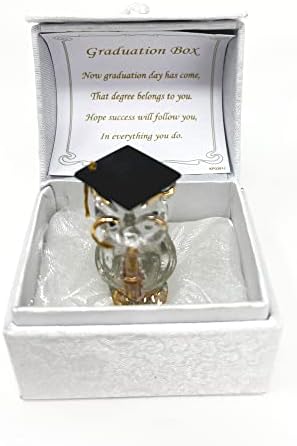 Glass Owl Graduation with Poem, Gift Boxed by PGW