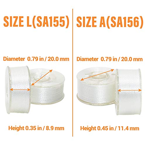 Threadnanny 144Pcs White Prewound Bobbin Thread Plastic Size L (Sa155) For Brother Embroidery And Sewing Machine Polyester Thread #TOP4