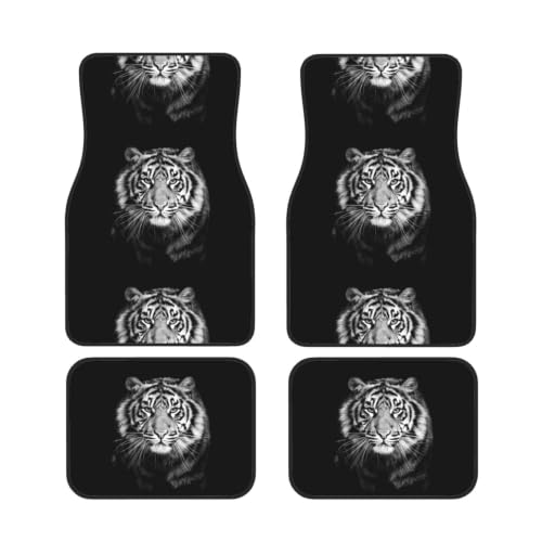 Alfombrillas de coche Tigre Blanco juego de 4 piezas antideslizantes de neopreno