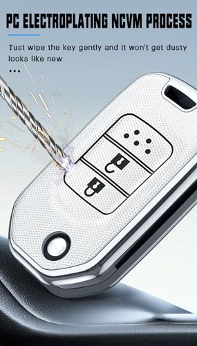 Coque de clé pliante pour Honda boîtier de télécommande finition argent premium - 6