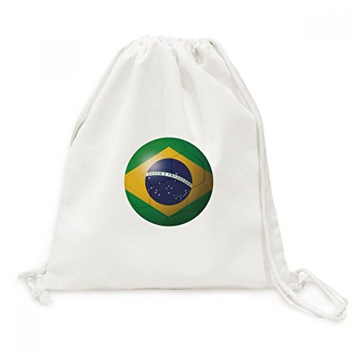 Sac cordon football drapeau Brésil en toile pour le sport