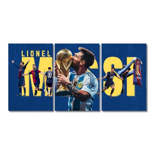 Image of Good Hope - Footballer Messi Motivational Quote 3 Split Posters 12x18 Inch - Soccer Wall Art for Bedroom, Football Legend Decor, Gift for Fans, Boys, Men, Sports Room, Wallpaper, Sticker, Wall Decoration (Split Poster(36x18 inch)) (Messi Blue)