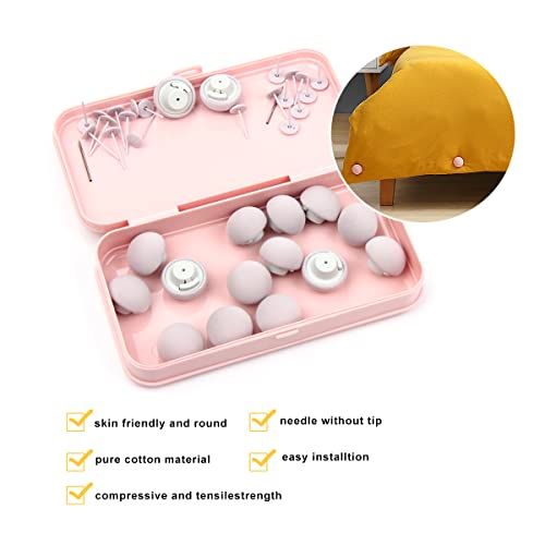 Kitchnexus Bettdecken Clips, 20 Stück Bettbezug Befestigungs Clips, niedliche runde Pilz Bettlaken Klammer, Anti-Lauf Kick Schnalle, Bettwäsche Zubehör mit Box (Weiß) - Image 4