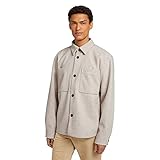 Passform: Loose Fit TOM TAILOR Denim Herren Hemdjacke 1029683, 20737 - Desert Sand Melange, S