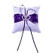 Vosarea Wedding Ring Pillow, Purple Bridal Ring Bearer Holder Cushion Double Heart Wedding Ring Box Wedding Accessories Decoration Supplies 10x10cm
