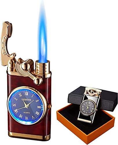 BIERDAN 2 en 1 Briquet Torche Portable Briquet Torche avec Montre électrique Briquet Torche de Poche Coupe-Vent Rechargeable pour Cadeaux père et Petit ami Cover