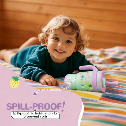 Image of 14 oz Toddler Tumbler with Handle, Kids Sippy Cups with Straw and Spout Lid