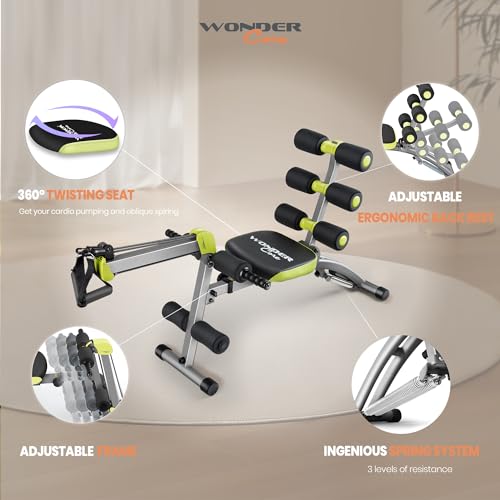Wonder Core 2 - 12 in 1 Exercise Machine - Built in Twisting Seat and Rower for At Home Gym Workouts - Core Strength Training - Tone Tighten and Sculpt Abs - Grey - Image 6