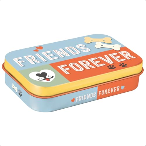Nostalgic-Art Retro Leckerlidose, 6 x 9,5 x 2 cm, PfotenSchild – Friends Forever – Geschenk-Idee für Hunde-Besitzer, Original Lizenzprodukt (OLP), Hundeleckerli-Dose, Vintage Design
