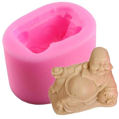 3D-Silikonform mit chinesischer Maitreya-Buddha-Statue, für Seife, Kerzen, Schokolade, Fondant, Backform, Kuchendekoration, Dekoration Cover