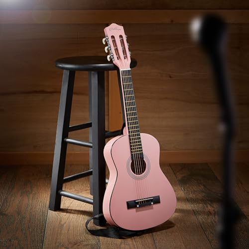 image for Ashthorpe 30-inch Beginner Acoustic Guitar Package (Pink), Basic Start