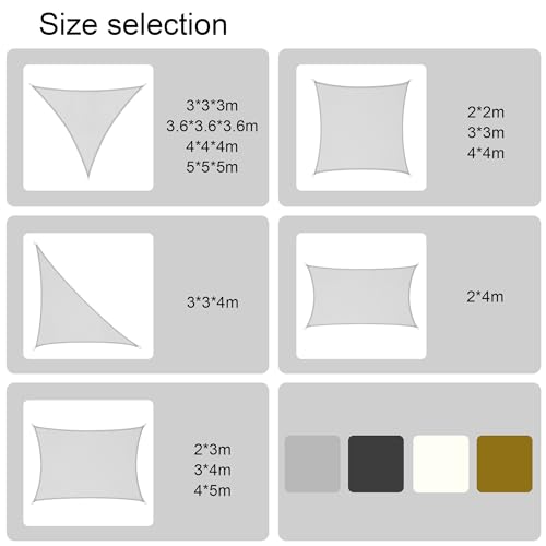 Voile d'ombrage rectangulaire 2x4m gris foncé imperméable PES - 4