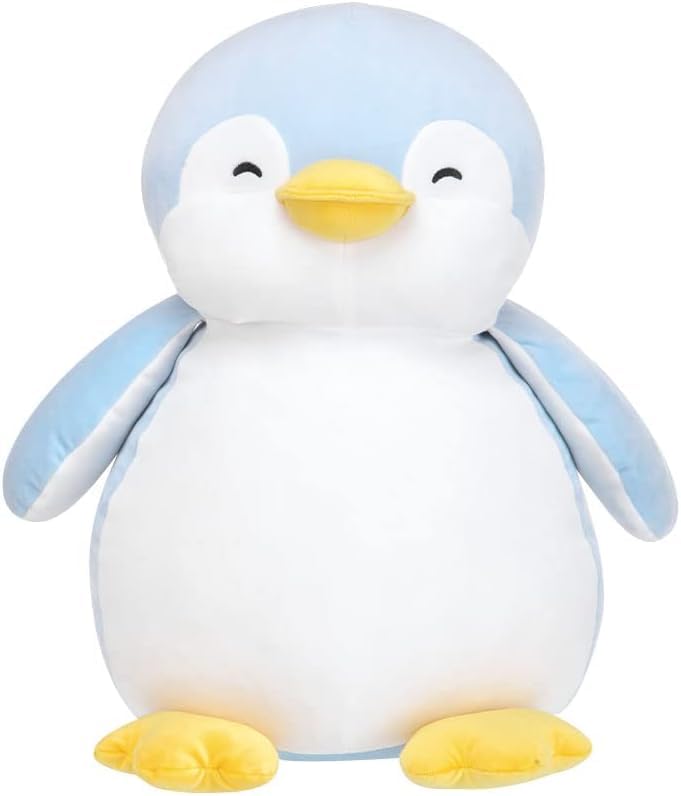 Chubby Penguin Stuffed Animal Toys Gray/Blue Soft Penguin Stuff Plush Doll Gift for Kids Girls Boys Girlfriend Valentines Day Gifts Throw Pillows (Blue,32cm)