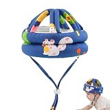 Caschetto Neonato Anticaduta per Primi Passi, Protezione Testa Bambino 360° Regolabile, Cappellino Protettivo Morbido con Disegno Scoiattolo, Casco Sicurezza per Imparare a Camminare, Blu