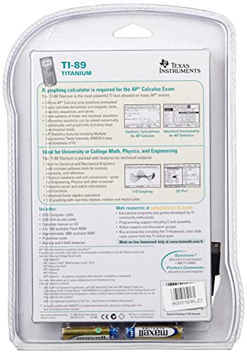 Texas Instruments Ti-89 Titanium Graphing Calculator (Packaging May Differ) (Renewed) #TOP1