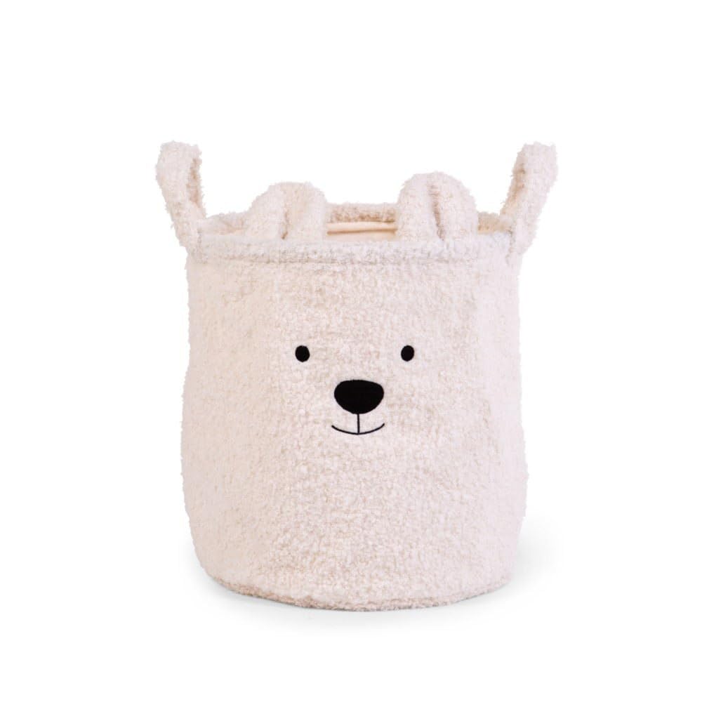 Panier de rangement Teddy Écru Childhome 30x30 cm pour ranger les jouets