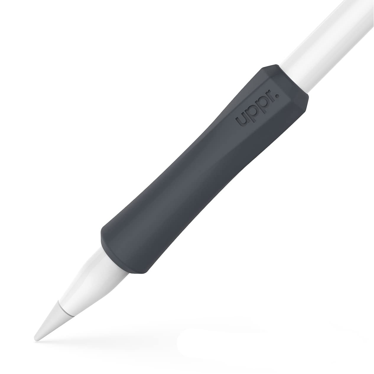 UPPERCASE Designs NimbleGrip Premium Silicone Ergonomic Comfort Grip Holder, Dual Sided Design, Compatible with Apple Pencil Pro, USB-C, 2nd Generation, 1st Generation (1 Pack, Mineral Gray)