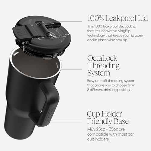 Image of BruMate Muv - 25oz 100% Leak Proof Insulated Coffee Mug with Handle & Lid - Stainless Steel Coffee Travel Mug - Double Walled Coffee Cup (Juniper)