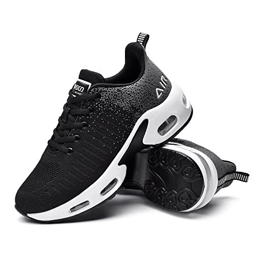 Autper Women's Air Running Walking Shoes Comfortable Arch Support Athletic Tennis Fashion Sneakers Size Us 7.5,Black #TOP1