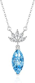 Long Chain Necklace Silver, Necklaces for Women Trendy, Copper Pineapple Marquise Cubic Zirconia