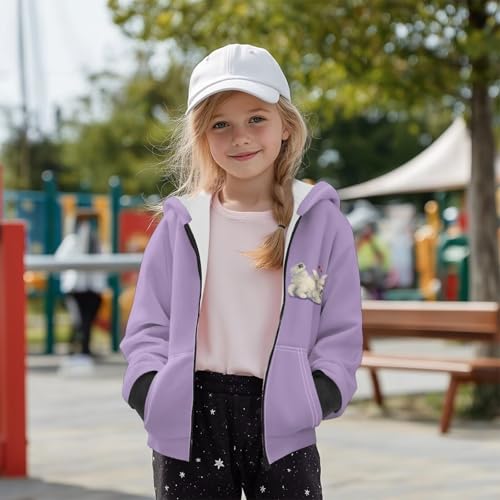 Girls and Toddlers' Zip-Up Hoodie Soft Sweatshirt with Pockets Warm Fall Winter Clothes3