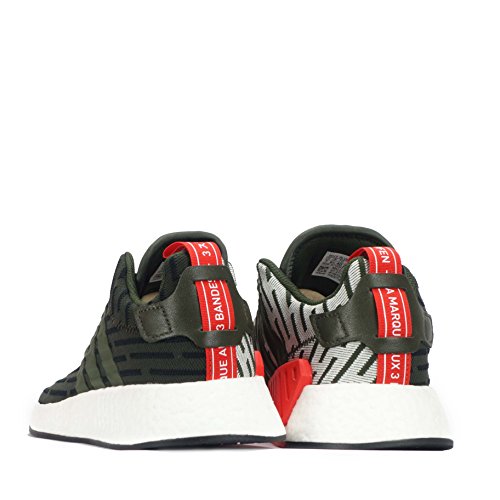 adidas NMD_R2 Herren Schuhe, Dunkelgrün/Schwarz/Weiß, 41 EU, Dunkelgrün, Schwarz, Weiß, 41 1/3 EU – Ansicht 6