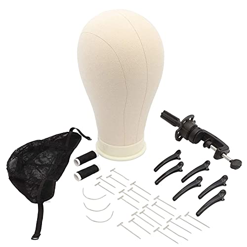 Bright Creations Canvas Head Block Set for Wig Display and Accessories – 23 inches