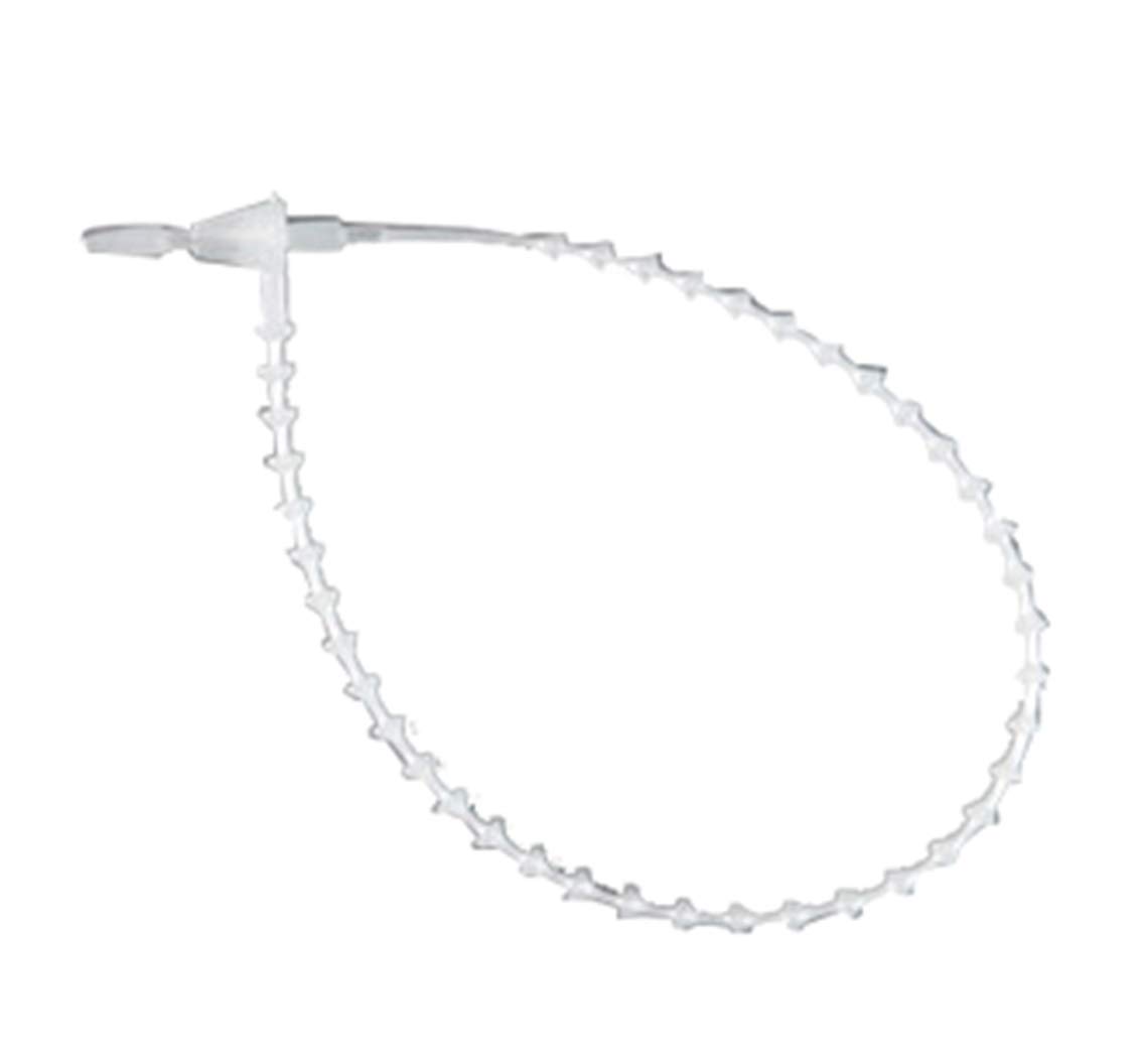 NAHANCO 08350, 5” Avery Dennison Secur-A-Tie Circle Fasteners, Clear, Pack of 5,000