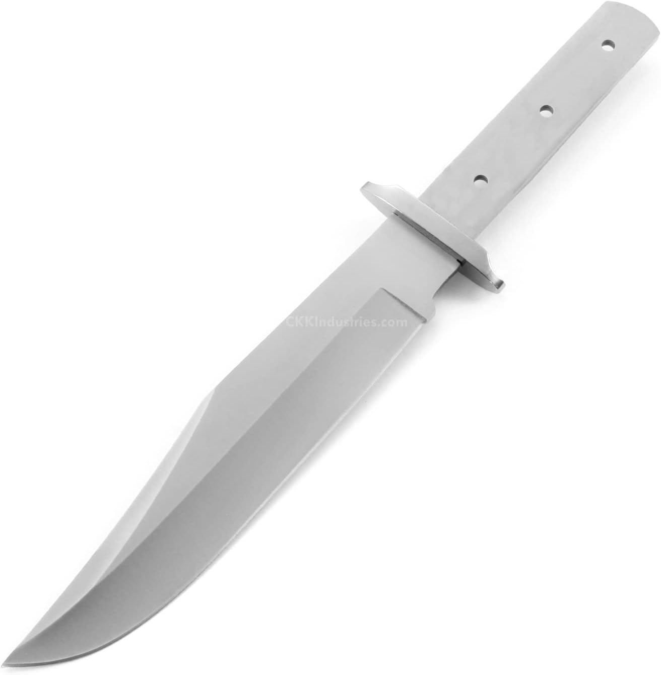 EZSMITH Model BL008 - Saddle Knife Kit - DIY Hidden Tang Fixed Blade - (Blade Blank, SS Guard & SS Pinstock) - (No Handles) - (USA Design) - (Gift Boxed) - (by KnifeKits)