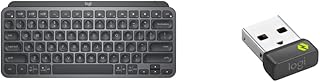 Logitech MX Keys Mini Minimalist Wireless Illuminated Keyboard, Compact, Bluetooth, Backlit, USB-C, Compatible with Apple macOS, iOS, Windows, Linux, Android, Metal Build, Graphite & BOLT USB RECEIVER